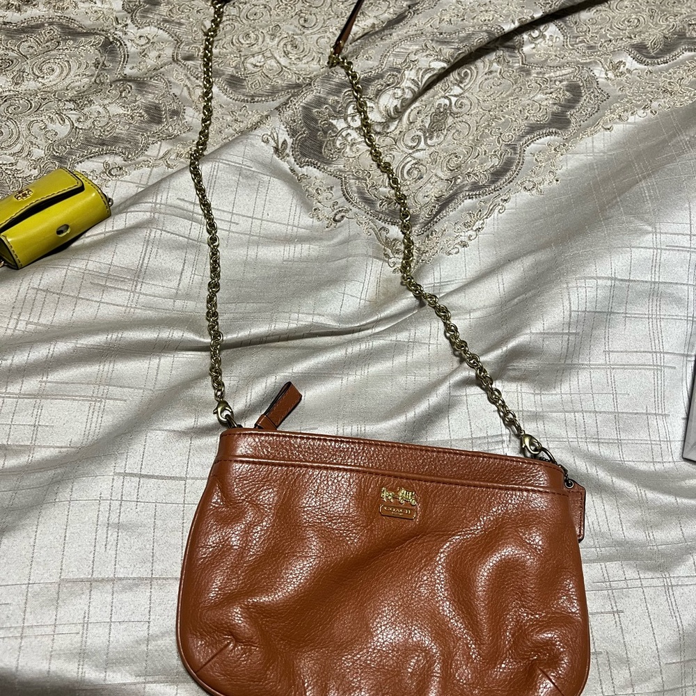 Cognac Leather Coach Crossbody